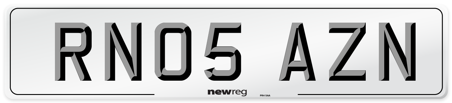 RN05 AZN Number Plate from New Reg
